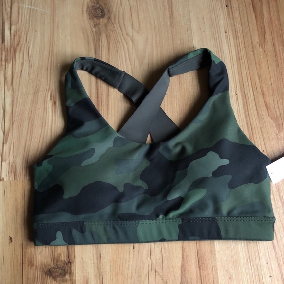 NEW PowerSoft Sports Bra Small Camo Green Padded Medium Support Women’s - Picture 5 of 16